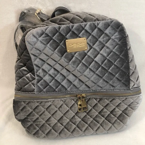 bebe | Bags | Bebe Danielle Velvet Pewter Silver Gray  display picture 2